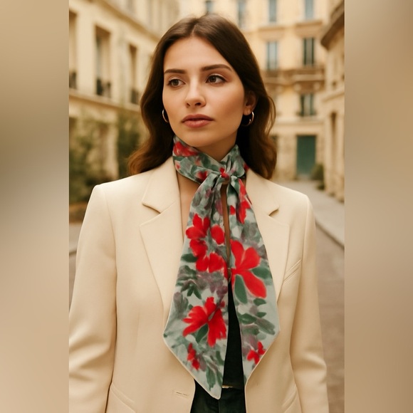 Vera Neumann Vintage Silk Scarf – Floral Rectangular - Picture 1 of 5